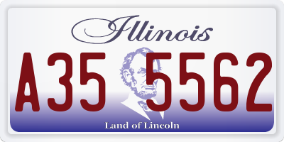 IL license plate A355562