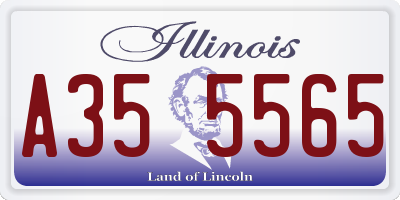 IL license plate A355565
