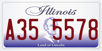 IL license plate A355578