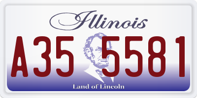 IL license plate A355581
