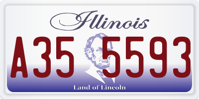 IL license plate A355593