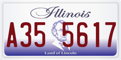 IL license plate A355617
