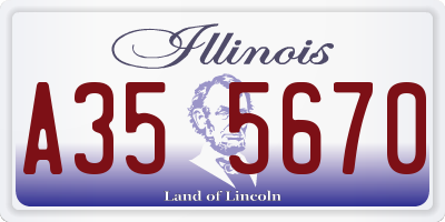 IL license plate A355670