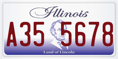 IL license plate A355678