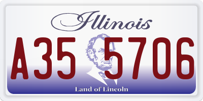 IL license plate A355706