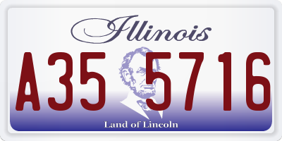 IL license plate A355716
