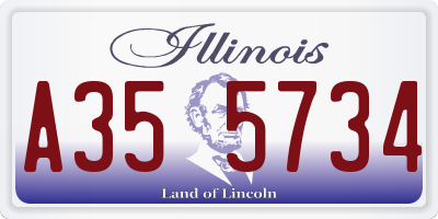 IL license plate A355734