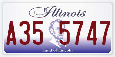 IL license plate A355747