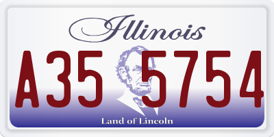 IL license plate A355754