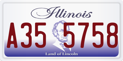 IL license plate A355758