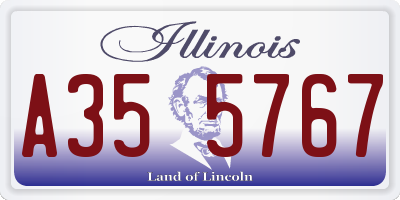 IL license plate A355767