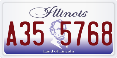 IL license plate A355768