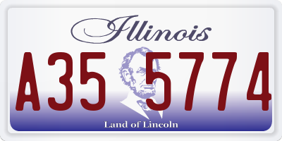 IL license plate A355774
