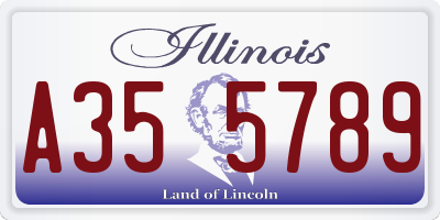 IL license plate A355789