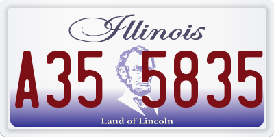 IL license plate A355835