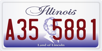 IL license plate A355881
