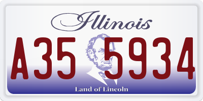 IL license plate A355934