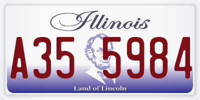 IL license plate A355984