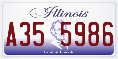 IL license plate A355986