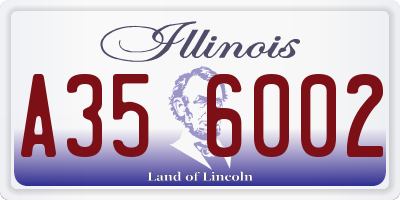 IL license plate A356002