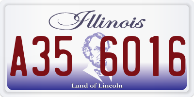 IL license plate A356016