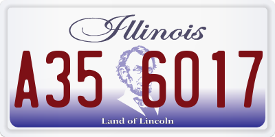 IL license plate A356017