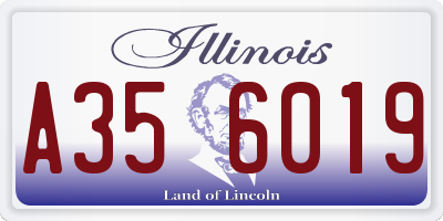 IL license plate A356019