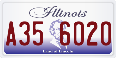IL license plate A356020