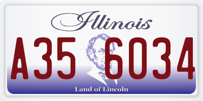 IL license plate A356034