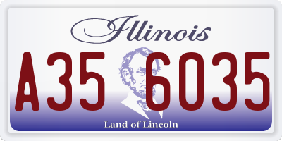 IL license plate A356035