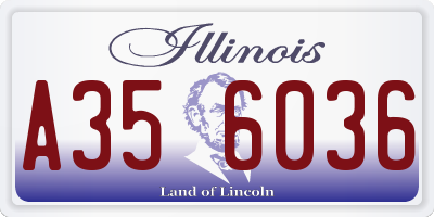 IL license plate A356036