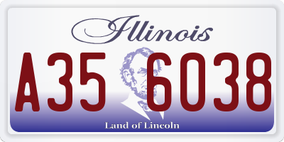 IL license plate A356038