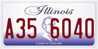 IL license plate A356040