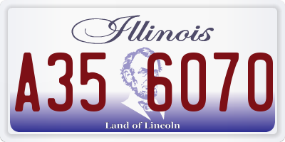 IL license plate A356070