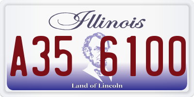 IL license plate A356100