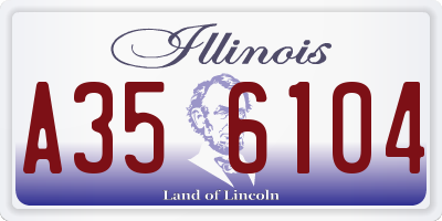 IL license plate A356104