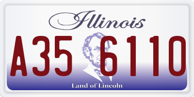 IL license plate A356110