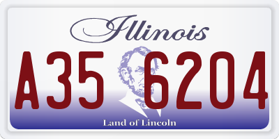 IL license plate A356204