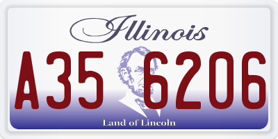 IL license plate A356206