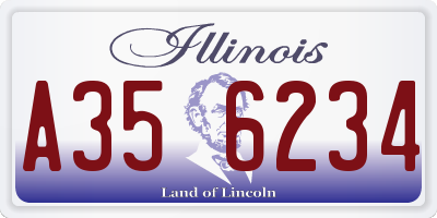 IL license plate A356234