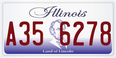 IL license plate A356278