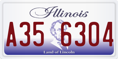 IL license plate A356304