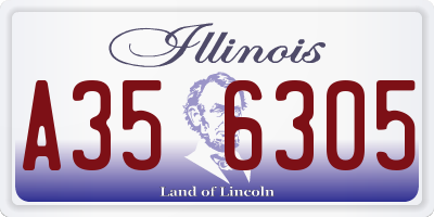 IL license plate A356305