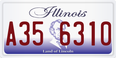 IL license plate A356310