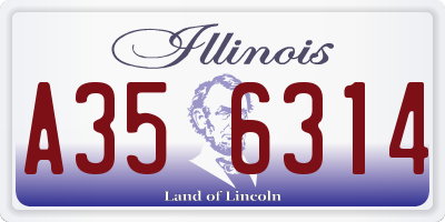 IL license plate A356314