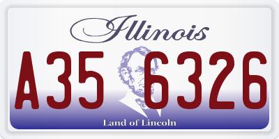 IL license plate A356326