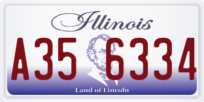 IL license plate A356334