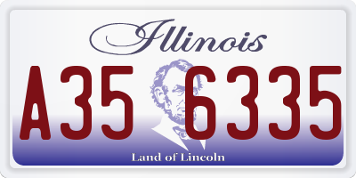 IL license plate A356335