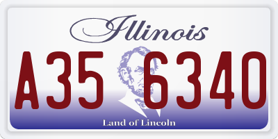 IL license plate A356340