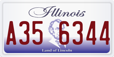 IL license plate A356344